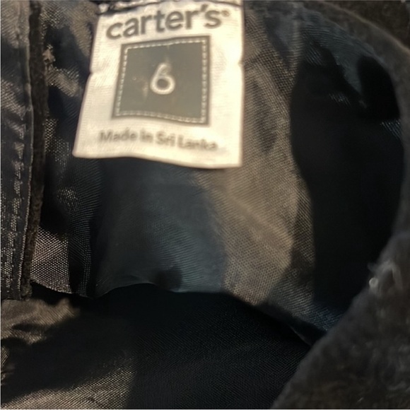 Carter's  Special Occasion Black Sleeveless Velveteen Sz 6 NWT - Picture 9 of 10
